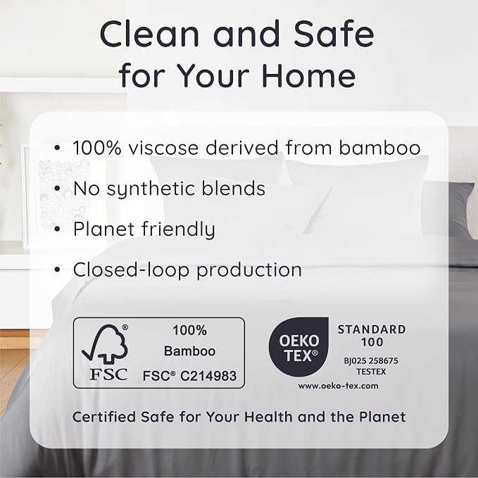 Bambaw King Sheets Set 4pcs, 100% Viscose Derived from Bamboo Sheets, King Size - Image 6