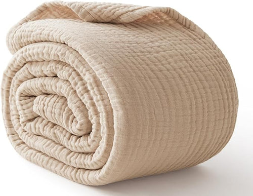 100% Cotton Muslin Blanket 40" x 40", Breathable and Lightweight Cotton Throw by Kozyhvn