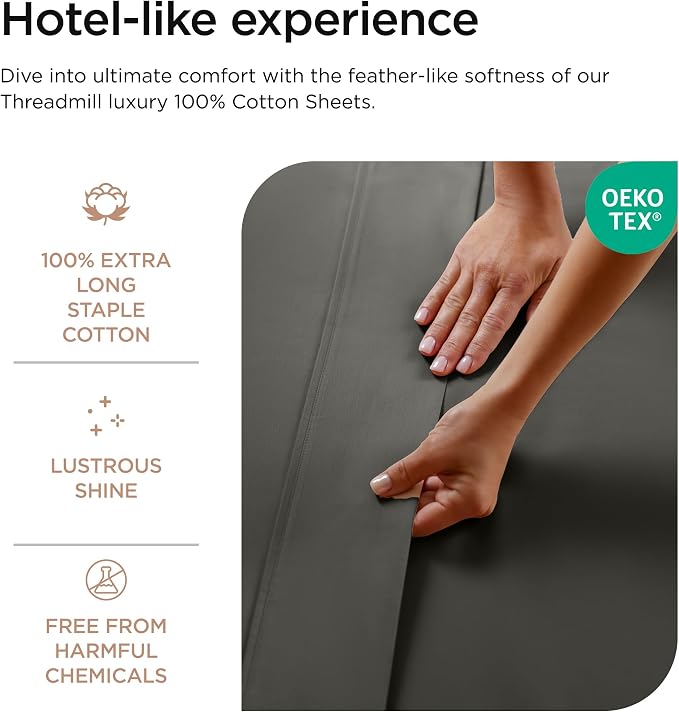 Threadmill Luxury 800 Thread Count King 100% Cotton Sheets - Image 3