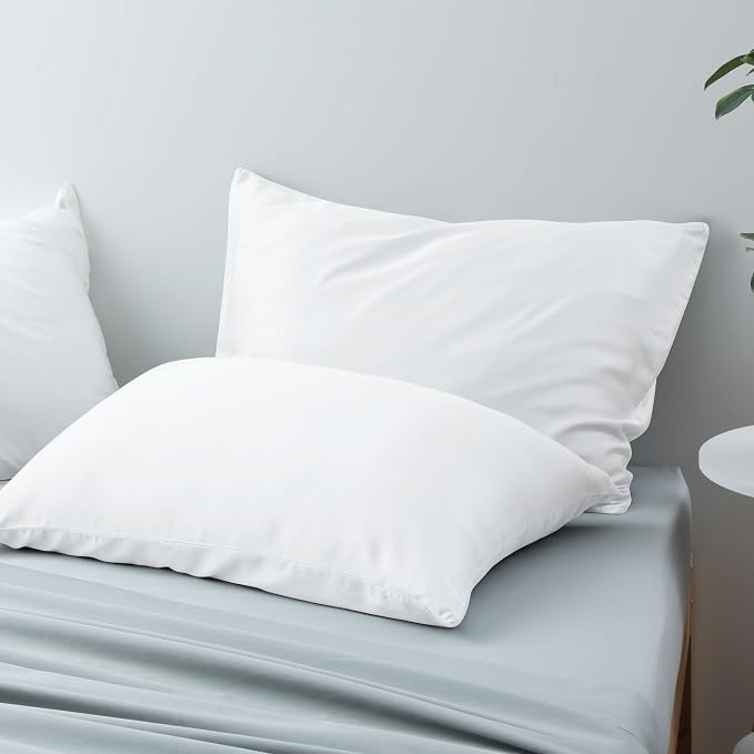 Bamboo Viscose Zippered Pillow Cases King Size Set of 2, 400 Thread Count - Image 7