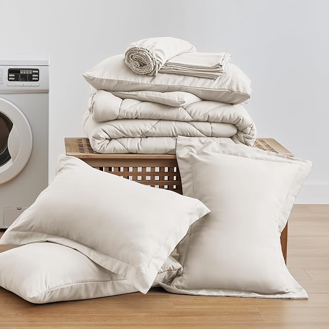 Love's cabin Full Comforter Set Off White, 7 Pieces Full Bed in a Bag, All - Image 6