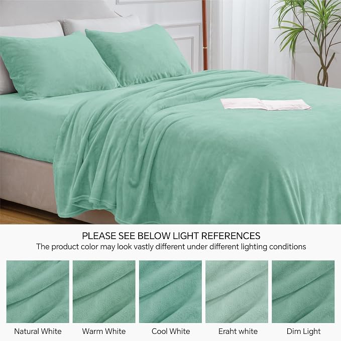 BEDELITE Flannel Sheets Full Size Haze Blue - Image 9