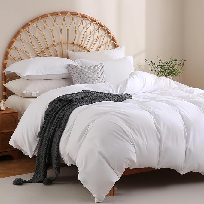 JSD White Duvet Cover Set Full Size, 3 Piece Duvet Cover - Image 6
