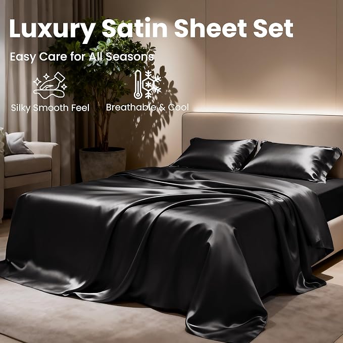 Love's cabin Full Size Satin Sheet Sets - Image 8