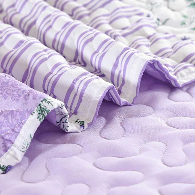 YIKUSH Quilt Sets King Size Floral Quilt Set 3 Pieces Bedding Set Bedspreads - Image 5