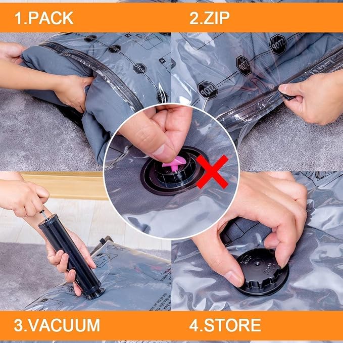 GONGSHI Vacuum Seal Bags for Clothing Travel & Home Storage, Travel Vacuum Bags - Image 5
