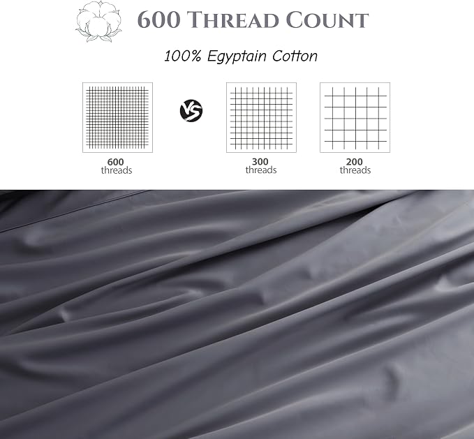 Cotton Flat Sheets Only, 600 TC 100% Cotton Flat Sheet Top Sheet Only, King - Image 3