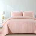 Yiran Blush Pink Quilt Set King Size, 3 Piece Reversible Bedspreads Bedding Set by Yiran