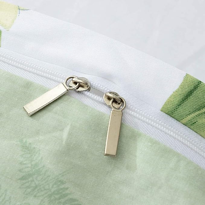 FADFAY Green Leaves Duvet Cover Set Premium 100% Cotton Daisy and Lavender - Image 3