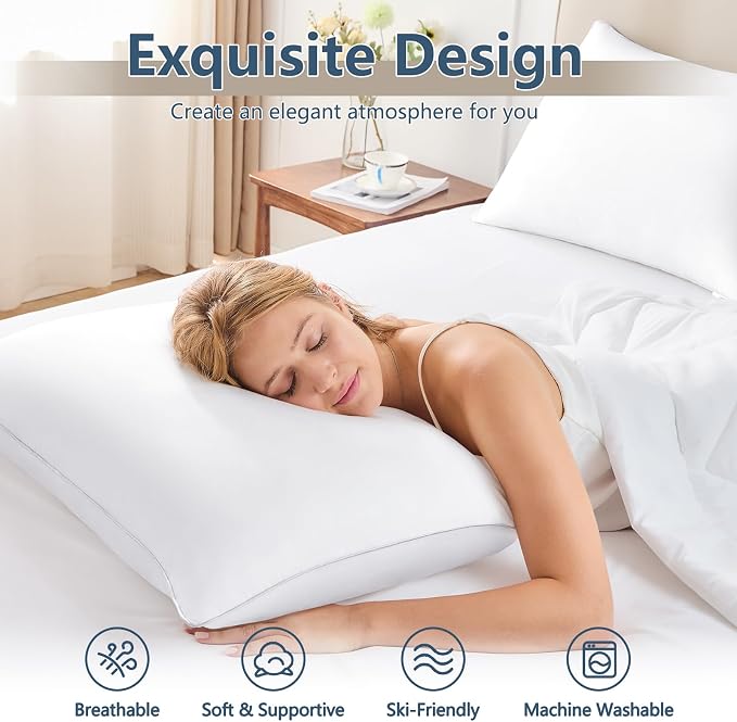 CozyLux Pillows Standard Size Set of 1, Hotel Quality Bed Pillows - Image 2