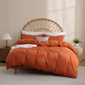 JSD Burnt Orange Duvet Cover Set Full Size, 3 Piece Duvet Cover by JSD