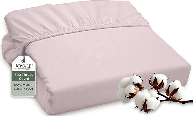 ROYALE LINENS 300 Thread Count 100% Long Staple Combed Cotton Fitted Sheet by ROYALELINENS