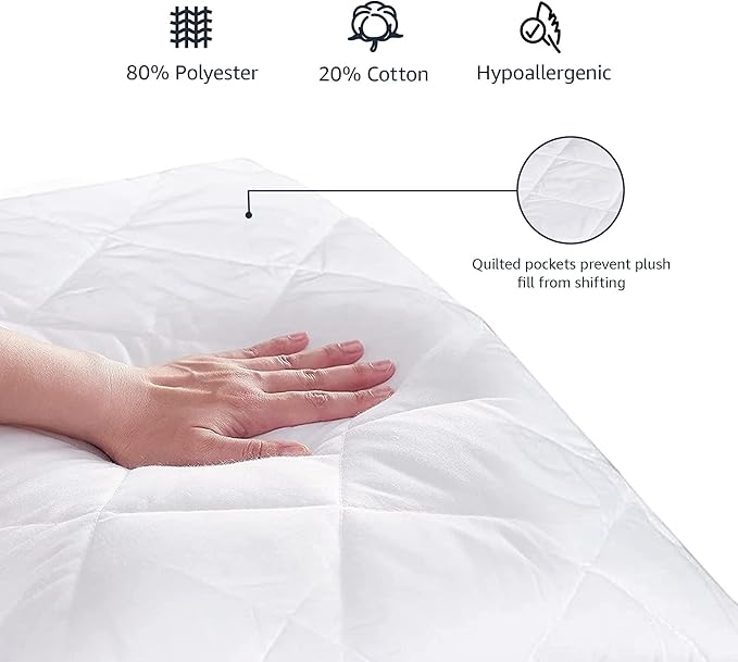 Amazon Basics Hypoallergenic Breathable Quilted Mattress Topper Pad, 18 Inches - Image 3