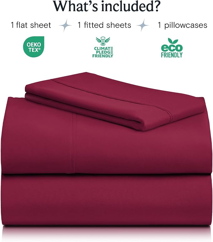 LuxClub 3 PC Sheet Bed Sheets Deep Pockets 18" Eco Friendly Wrinkle - Image 2