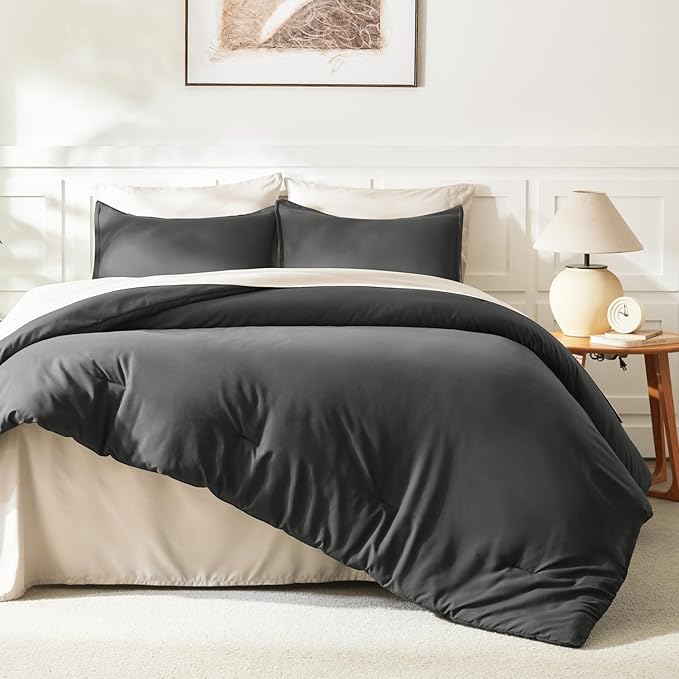Litanika Oversized King Comforters Dark Grey Super King Size, 3 Pieces - Image 6