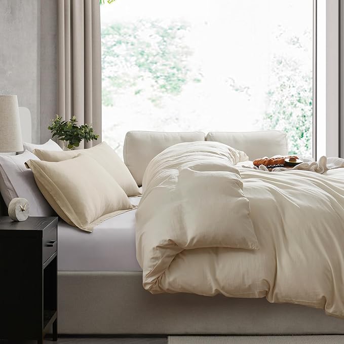 Nestl Beige Cream California King Duvet Cover Sets - Image 7