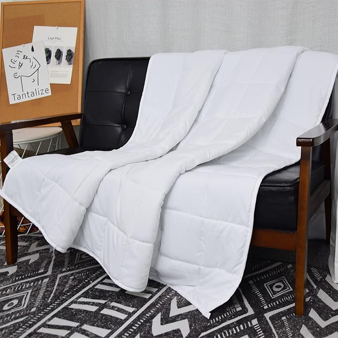 Weighted Blanket 12lbs Twin Size White 48"x72" Weighted Blankets - Image 5