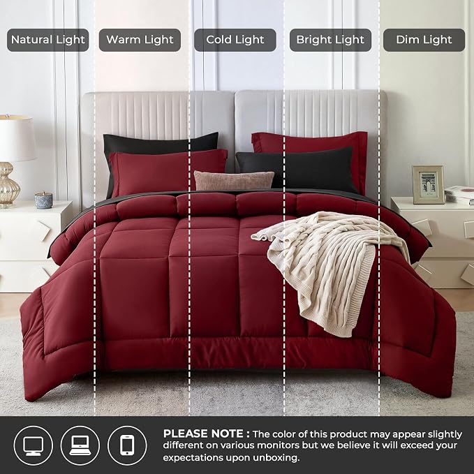 Sasttie Twin XL Comforter Set, 5 Pieces Reversible Twin XL Bed in a Bag - Image 8