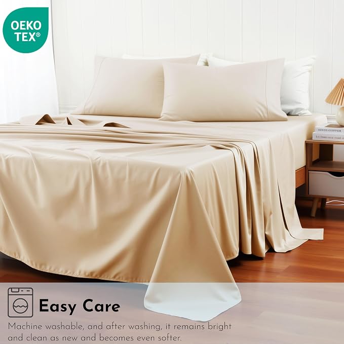Cotton Flat Sheets Only, 600 TC 100% Cotton Flat Sheet Top Sheet Only, King - Image 8