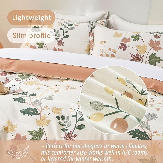 LEMIROE Botanical Cotton Comforter Queen Size - Image 4