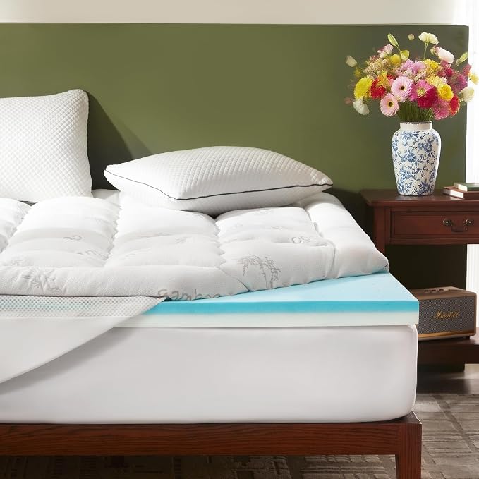 BEDLORE 4 Inch Memory Foam Mattress Topper Full, 2-in-1 Dual Layer Design by Bedlore