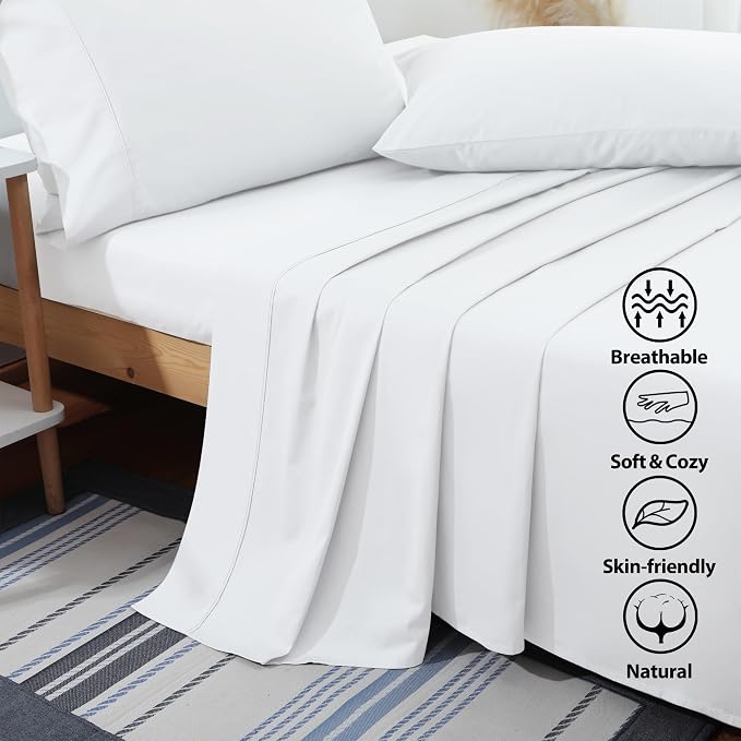 Flat Sheet Only 2 Pack, Calking Size 400 Thread Count 100% Egyptian Cotton Flat - Image 2