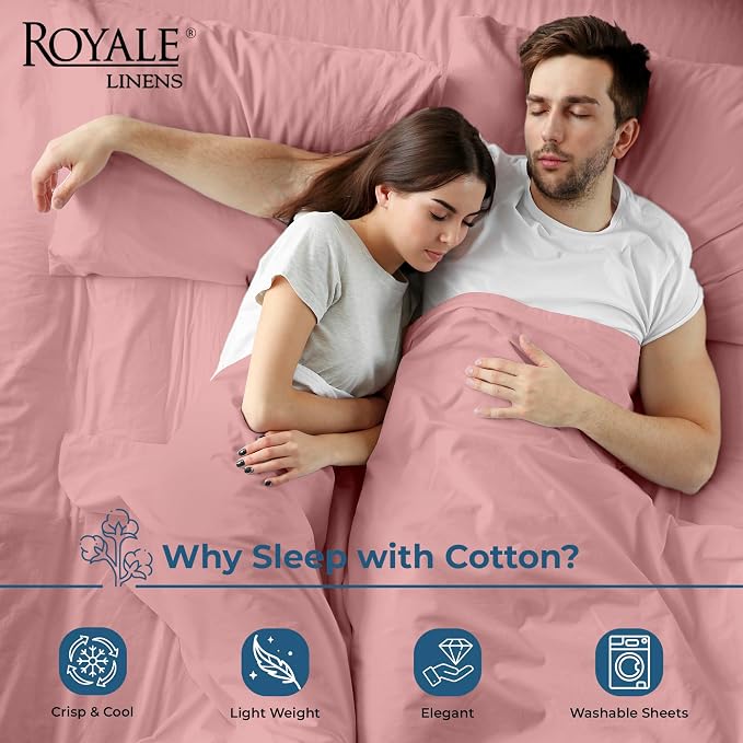 Royale Linen 100% Organic Cotton California King Flat Sheet Only - Image 3