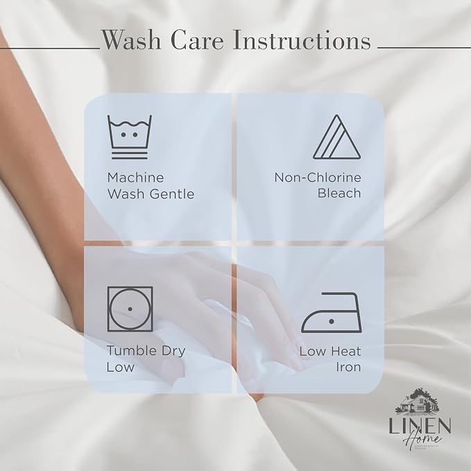 Linen Home 100% Cotton Percale Sheets King Size, Baby Blue, Deep Pocket - Image 5