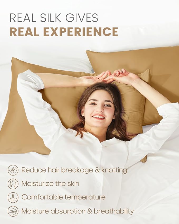 THXSILK Silk Pillowcase for Hair and Skin, 100% Mulberry Silk Bed Pillowcase - Image 3