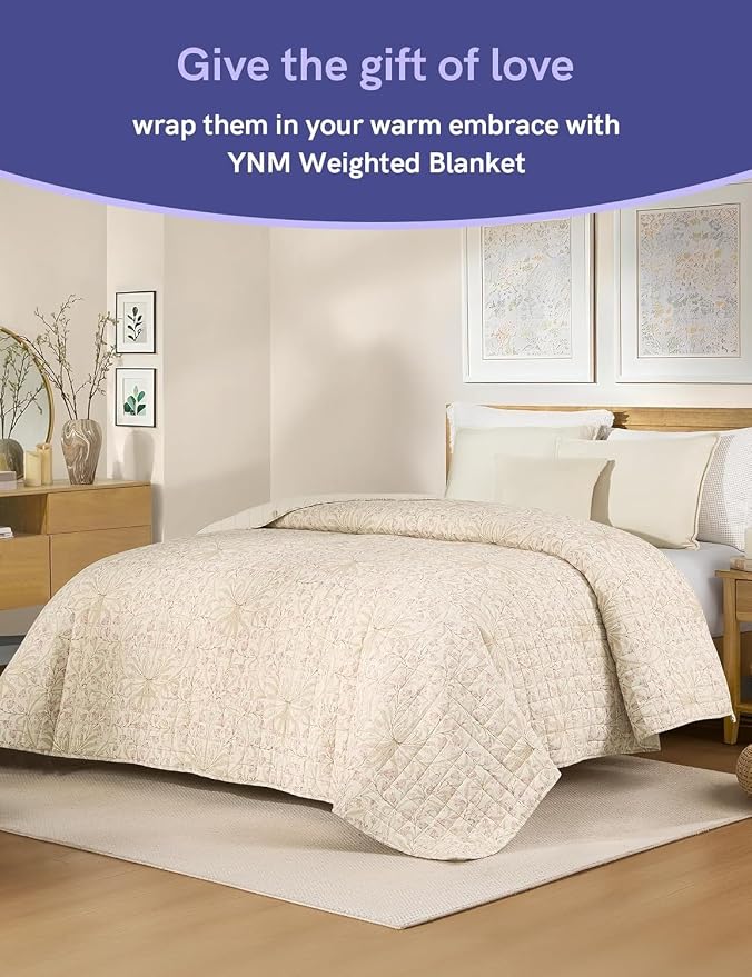 YnM 20lbs Weighted Blanket for Adults, Linen Heavy Bed Throw Blanket - Image 4