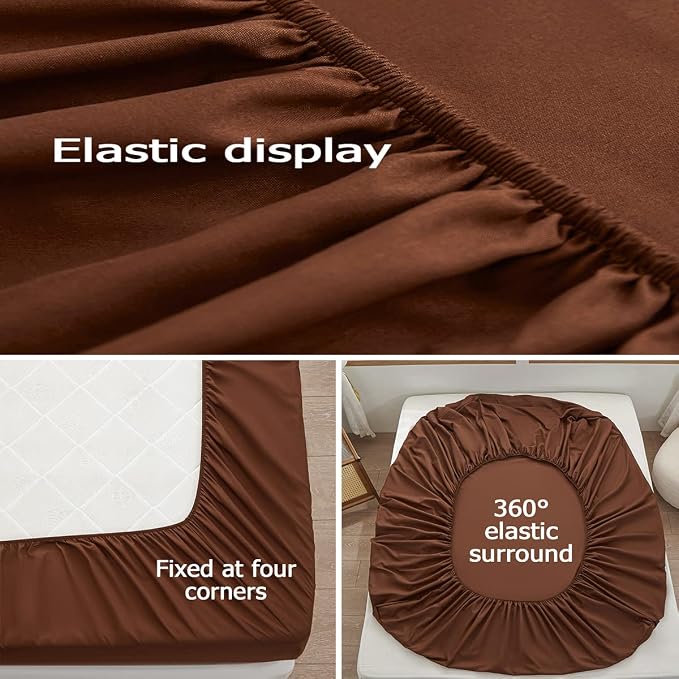Bedding Twin Size Fitted Sheet Only-Twin Size Deep Pocket Bottom Sheet Fits - Image 4