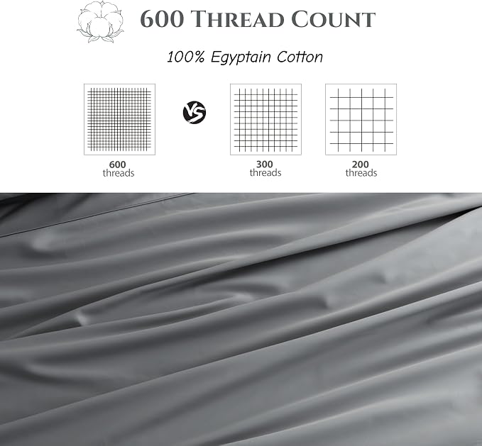 Cotton Flat Sheets Only, 600 TC 100% Cotton Flat Sheet Top Sheet Only, Queen - Image 3