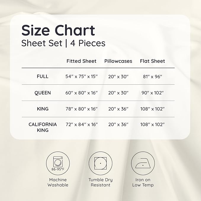 Bambaw 100% Viscose Derived from Bamboo Sheets King Size Set – 4pcs Luxury Bed - Image 8