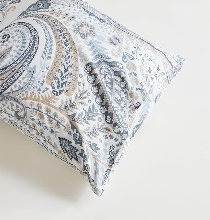 SUSYBAO Flower Paisley Duvet Cover Queen 100% Cotton 3 Pcs Set 1 Vintage Boho - Image 6