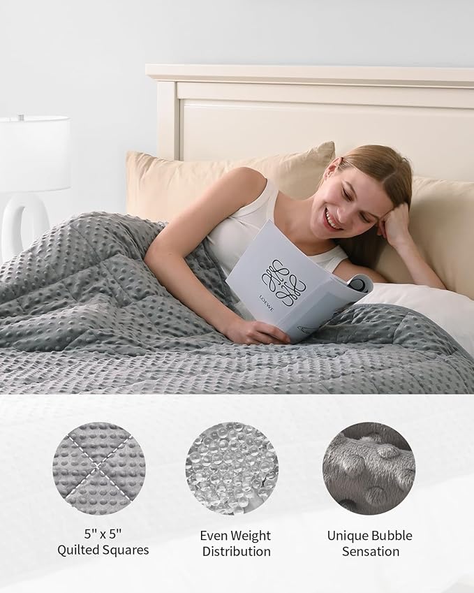 Mr. Sandman Weighted Blanket for Adults, Minky Dots Heavy Blanket for Woman - Image 5
