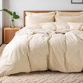NEXHOME PRO Duvet Cover Set 100% Washed Cotton Oversized King 120"x98" Linen by NEXHOMEPRO