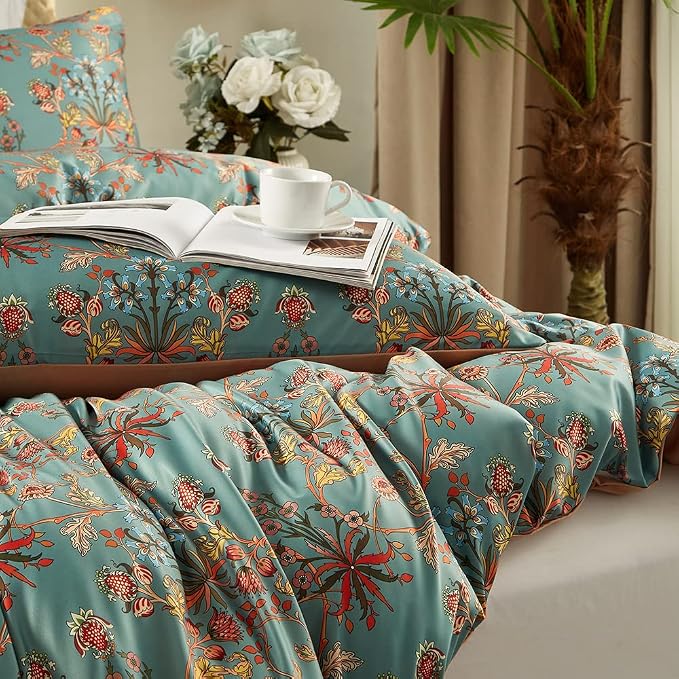 Cupocupa Duvet Cover King Size Set Boho Floral Pattern King Duvet Cover Set - Image 4