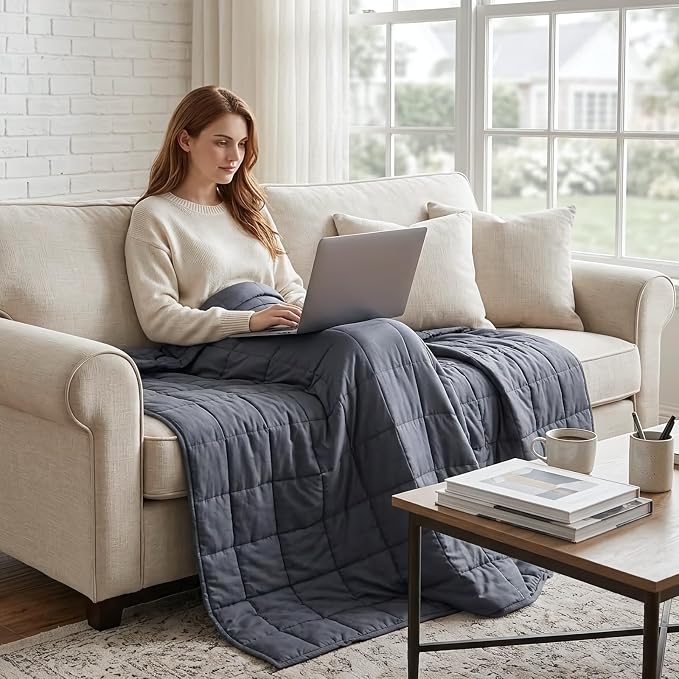 Weighted Idea Cooling Weighted Blanket Queen Size 25lbs - Image 9