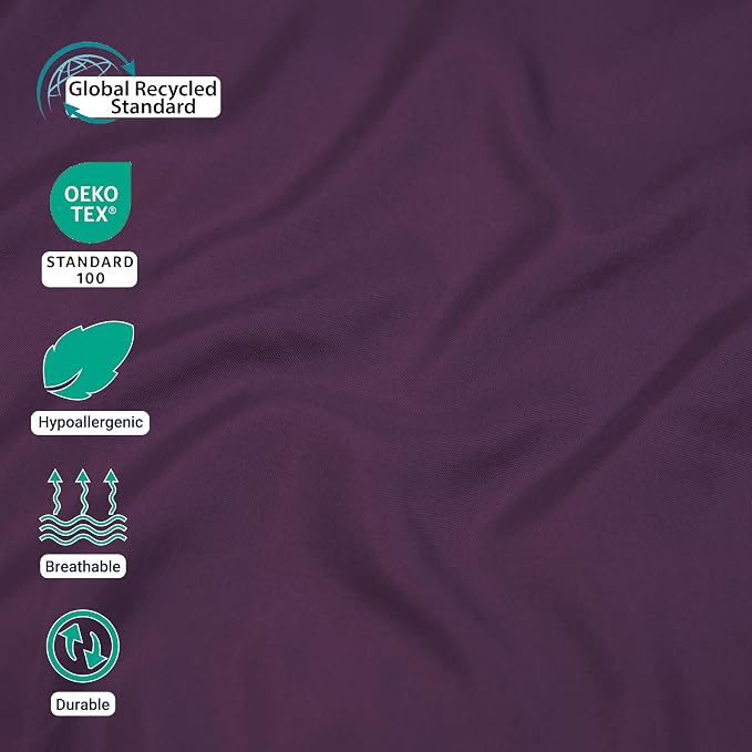 ZPECC King Flat Sheet Only 1 Pack, Durable Dark Purple Top Bed Sheets - Image 2