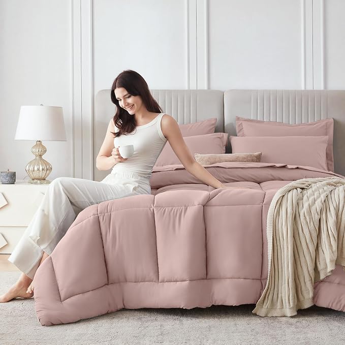 Sasttie Twin Comforter Set, 5 Pieces Bed in a Bag Twin, Complete Bedding Set - Image 8