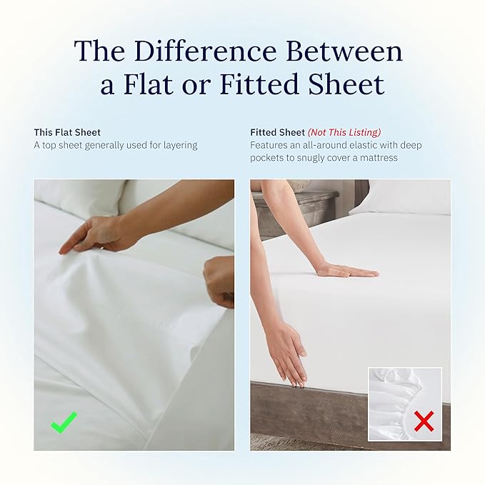 California Design Den 2 Pack California King Flat Sheets Only - Image 4