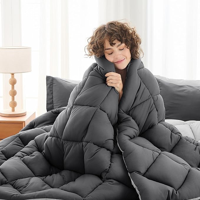 MUXHOMO 5 Pieces Twin Comforter Set, Reversible Bed in a Bag Twin Size - Image 2