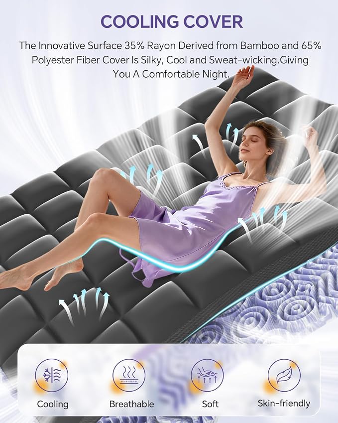 ChiXpace Dual Layer 5 Inch Memory Foam Mattress Topper Twin XL - Image 4