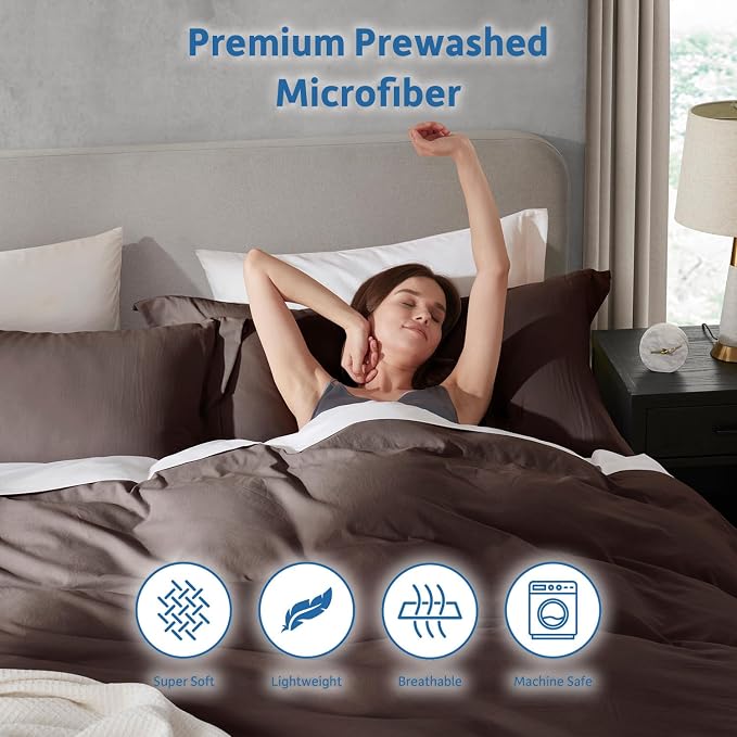 Nestl Chocolate Brown California King Duvet Cover Sets - Image 6