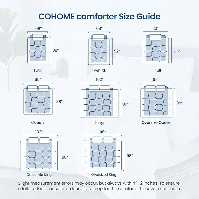 COHOME Oversized King Size Comforter, All-Season Quilted Down Alternative Duvet - Image 7
