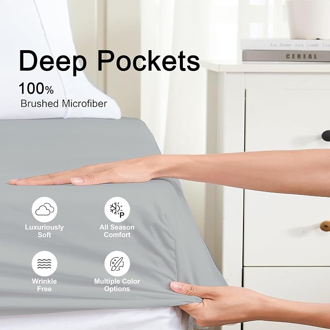 Hotella 100% Microfiber King Size Fitted Sheet Only, 78x80 inches Hotel Quality - Image 3