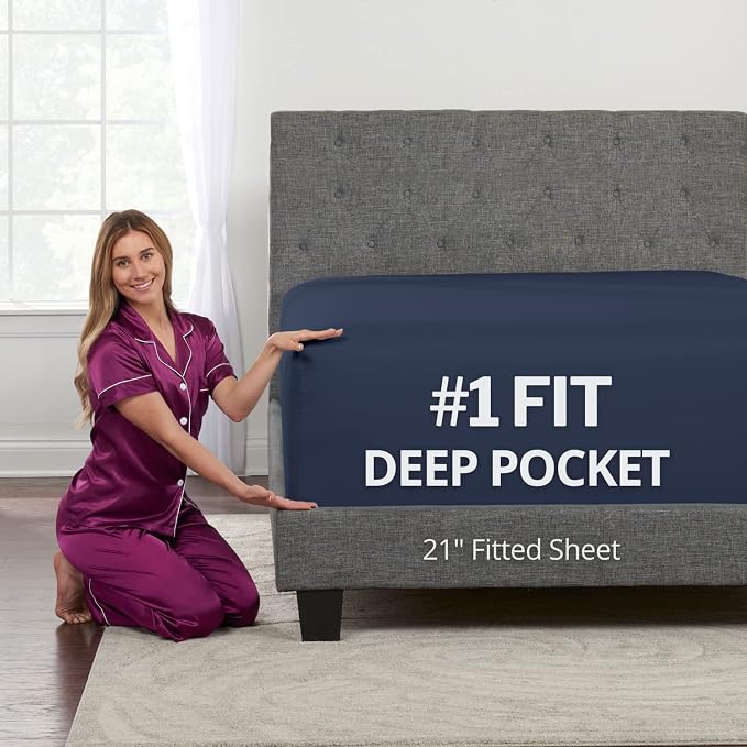 DeaLuxe Deep Pocket Full Fitted Sheet by DeaLuxeBedding
