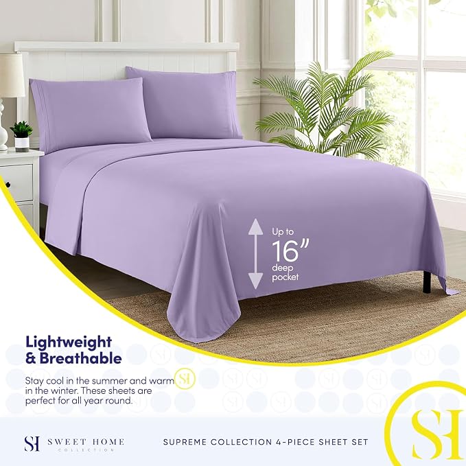 Twin Sheets - Breathable Luxury Sheets - 1800 Supreme Collection Extra Soft - Image 3