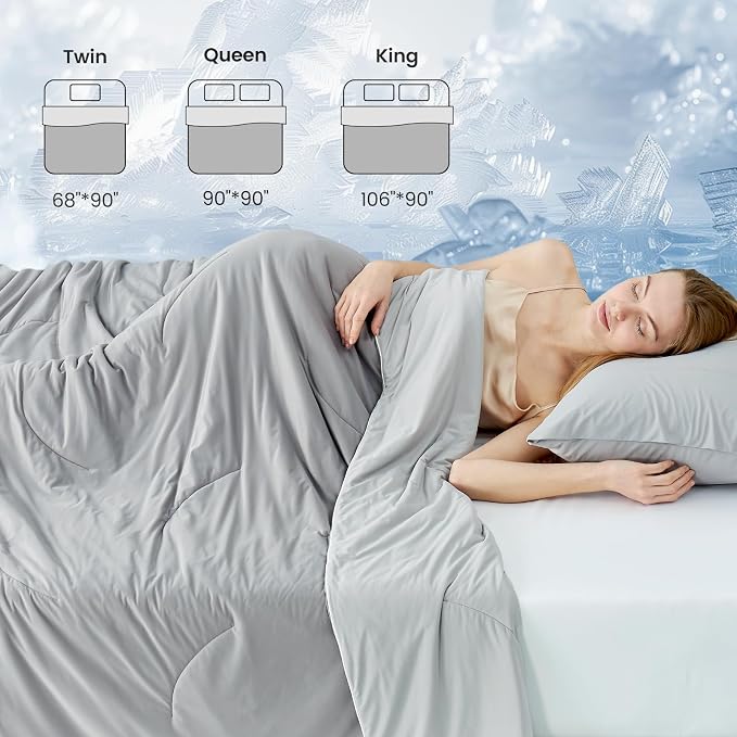 Cozy Bliss Cooling Comforter King Size, Reversible Lightweight Cooling Blankets - Image 8