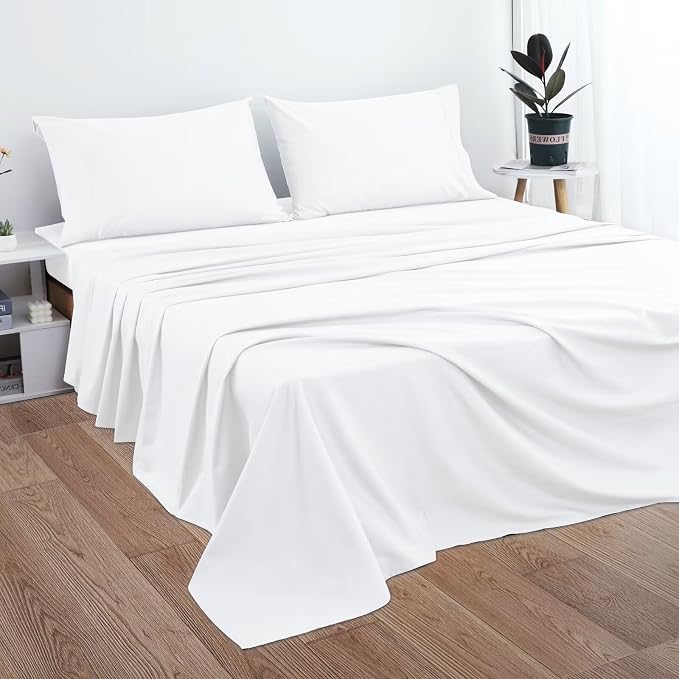 2-Pack Cotton TwinXL Flat Sheet Only, 600 Thread Count 100% Egyptian Cotton Top - Image 5